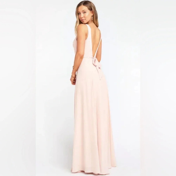 Show Me Your MuMu Womens Light Pink Jenn Maxi Dress V-neck Sleeveless Size S - Picture 3 of 11